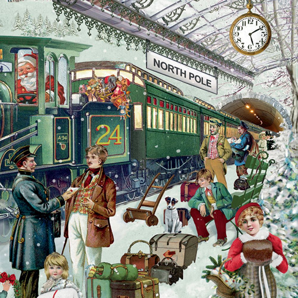 Christmas Advent Calendar Santa's Express | Christmas Train Advent Calendar Traditional Advent Calendar | The Christmas Railway Picture Advent Calendar Paper Advent Calendar Advent Calendar - Tophatter Daily Deals