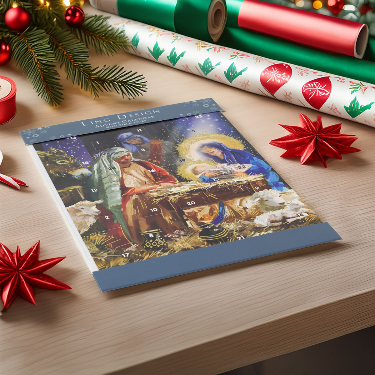 Around the Manger Christmas Advent Calendar | Religious Nativity Advent Calendar Advent Calendar - Tophatter Daily Deals