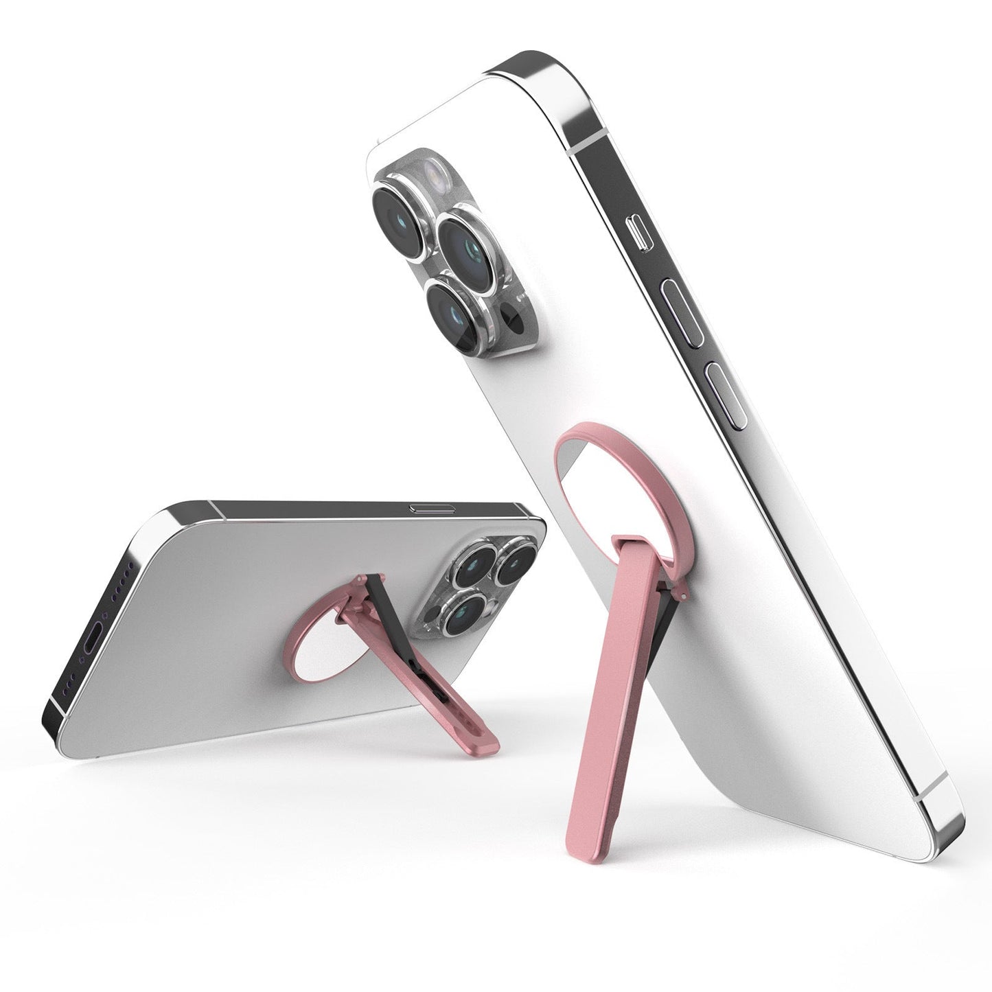 Aluminum Alloy Mobile Phone Bracket Horizontal And Vertical Available Rotating Decompression Back Paste Lollipop Small Mirror Pink 0 - Tophatter Daily Deals