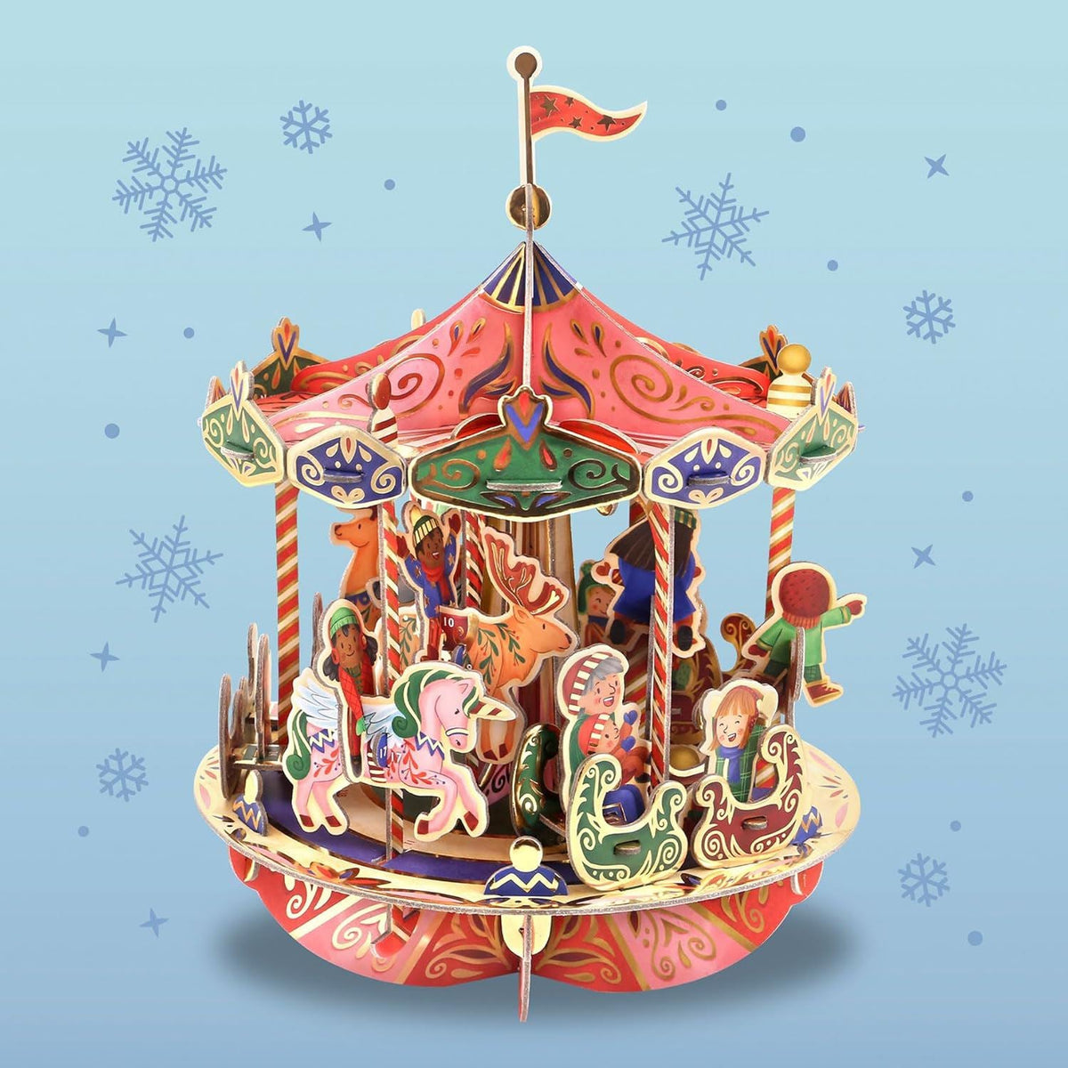 Pop & Build - Carousel Countdown | 3D Pop-up Christmas Advent Calendar Advent Calendar - Tophatter Daily Deals