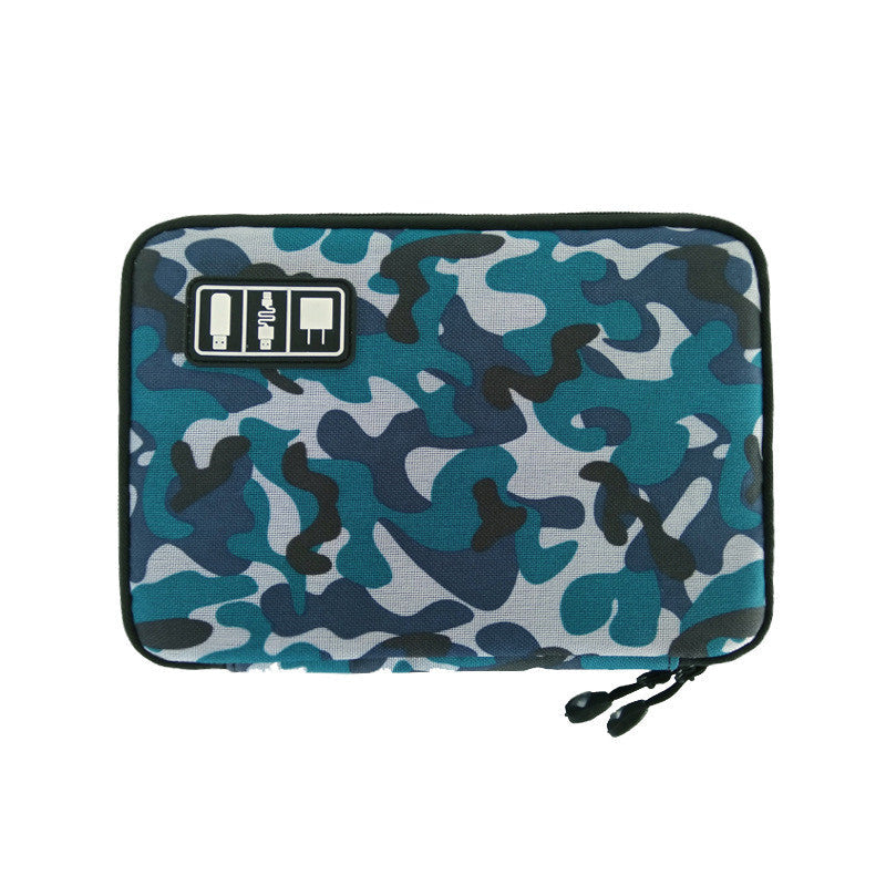 Cable Organizer System Kit Case Camouflage blue 0 - Tophatter Daily Deals