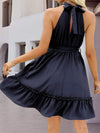 Frill Tied Mock Neck Sleeveless Dress Casual Dresses - Tophatter Daily Deals