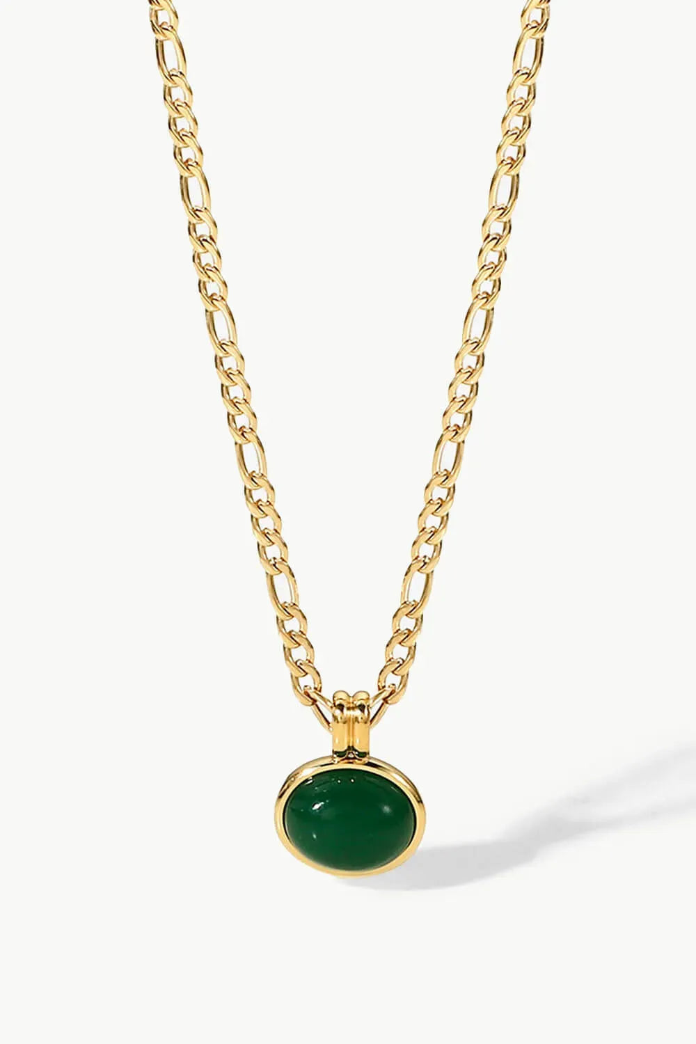 Inlaid Stone Round Pendant Chain Necklace Necklaces - Tophatter Daily Deals