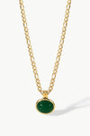 Inlaid Stone Round Pendant Chain Necklace Necklaces - Tophatter Daily Deals