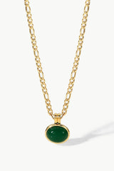 Inlaid Stone Round Pendant Chain Necklace Necklaces - Tophatter Daily Deals