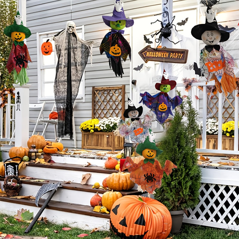Halloween Hanging Ghosts Pumpkin & Straw Decorations Set Halloween - Tophatter Daily Deals
