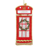 London Phone Box Bauble | Luxury Fabric Christmas Tree Hanging Ornament - 11cm Baubles - Tophatter Daily Deals