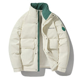 Insulating Men's Down Jacket - Stand Collar, Padded Winter 3D Changing Face Moving Picture Frame - Tophatter Daily Deals