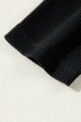 Black Textured Long Sleeve T Shirt and Pants Lounge Set Loungewear & Sleepwear/Loungewear - Tophatter Daily Deals