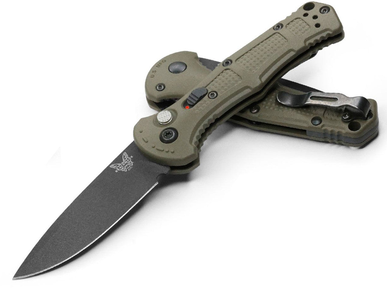 Benchmade Mini Claymore - Automatic - CPM-D2 Blade - Tan Grivory Handle - 9570BK-1 Knives - Tophatter Daily Deals