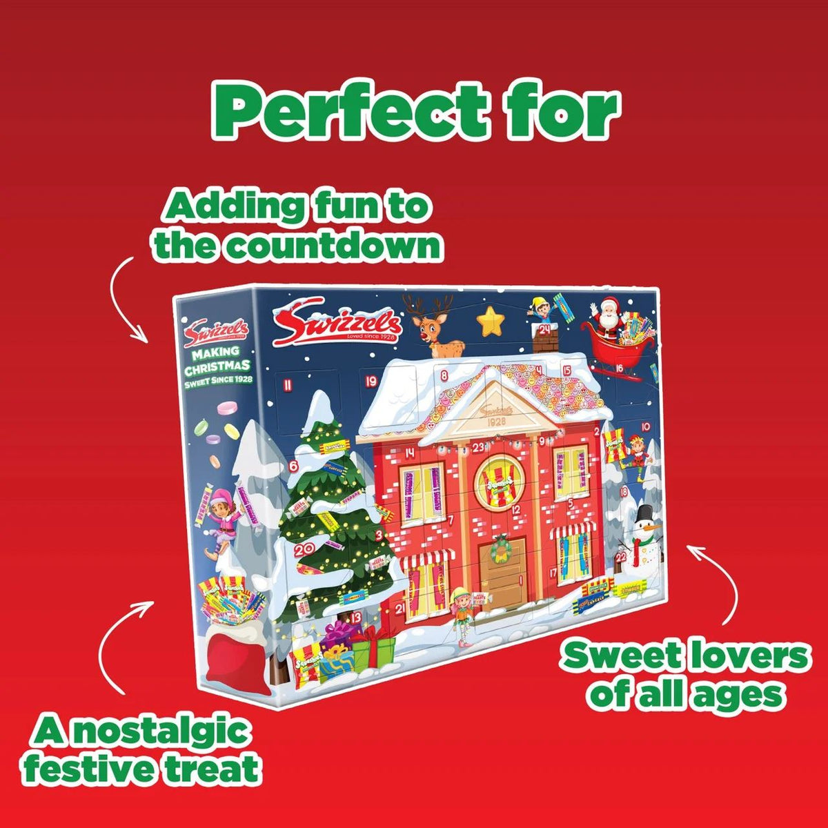 Swizzels Advent Calendar | Retro Sweet Christmas Advent Calendar for Kids Adults Advent Calendar - Tophatter Daily Deals