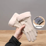Cashmere Warm Suede Leather Plush Touch Screen Gloves Gloves, Scarves & Earmuffs - Tophatter Daily Deals