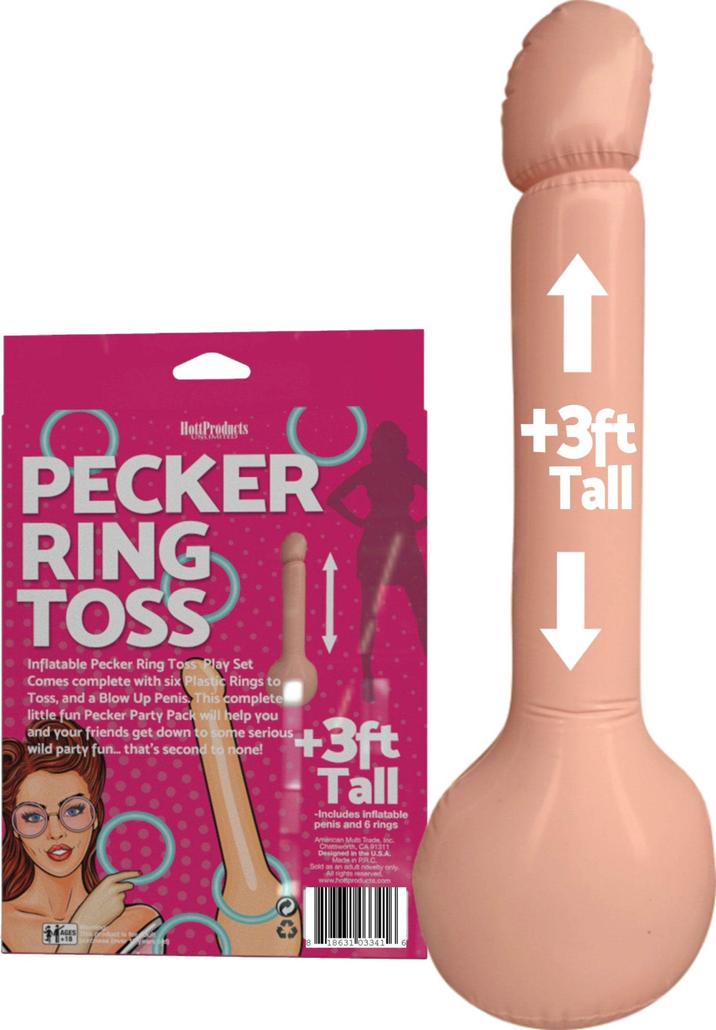 Pecker Ring Toss – Inflatable Party Game Set with Six Plastic Rings > Novelties > Games - Tophatter Daily Deals