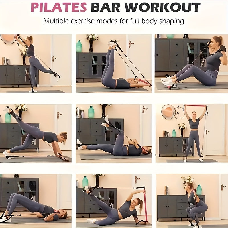 Pilates Stick Resistance Belt Fitness Set (14pcs) Accessories > Resistance Bands - Tophatter Daily Deals