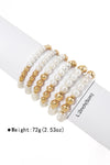 White 5pcs Pearl Beaded Bracelet Set Bracelets - Tophatter Daily Deals