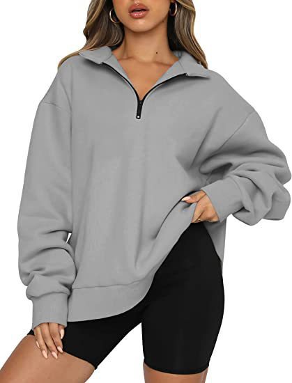Lightweight Women Zip Sweatshirt - Oversized Pullover Casual Grey 3D Changing Face Moving Picture Frame - Tophatter Daily Deals