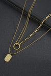 Stainless Steel Tag Pendant Necklace Gold One Size Necklaces - Tophatter Daily Deals