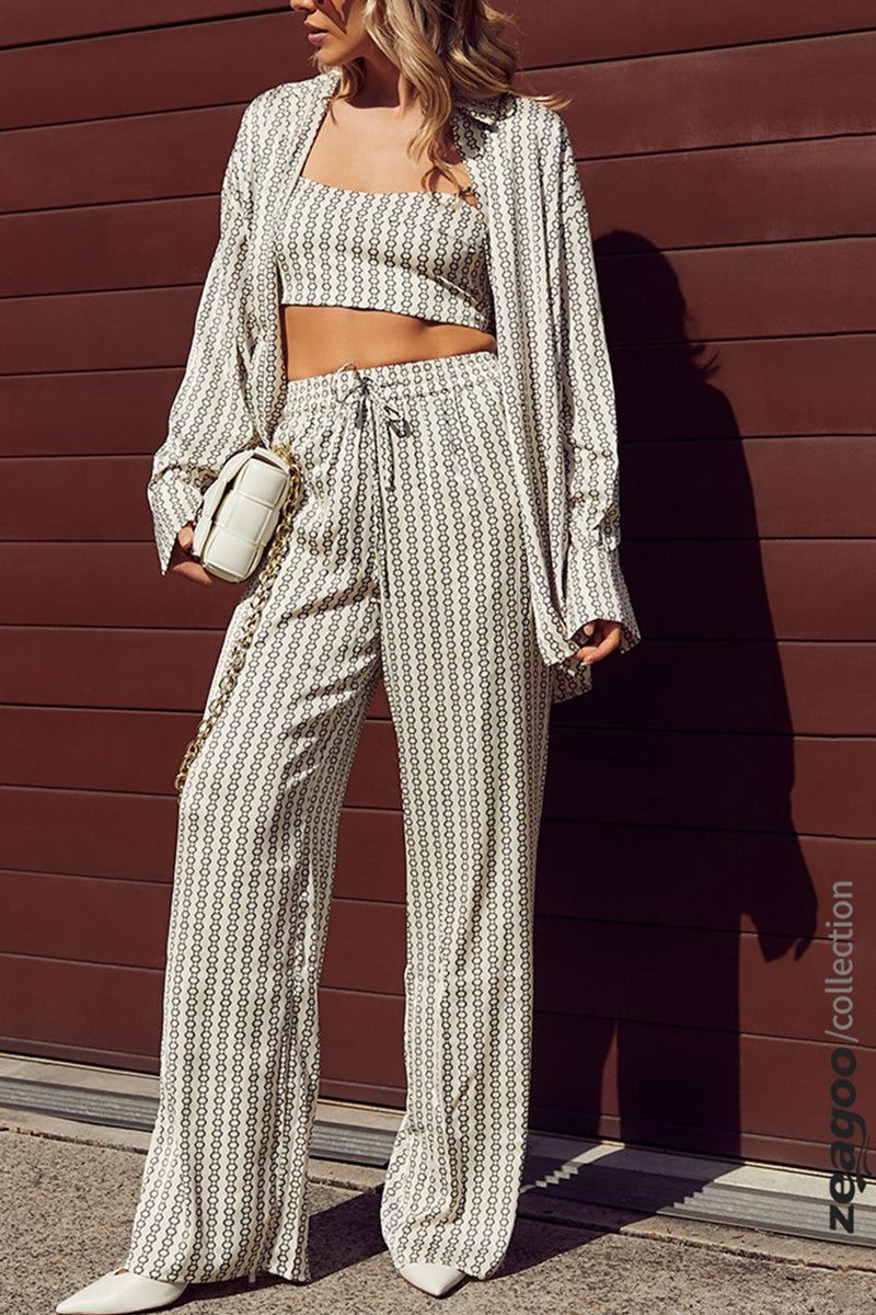 Elastic Waist Loose Pants White Pants - Tophatter Daily Deals