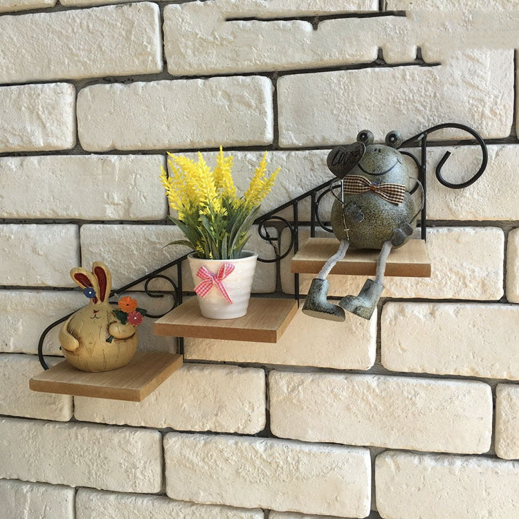 Wrought Iron Wall Shelf - Rustic Cafe Decor Hanging Display Wall Shelves & Storage - Tophatter Daily Deals