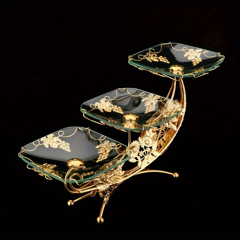 Golden Moon Metal Glass Tray Centerpiece Home & Garden > Decor - Tophatter Daily Deals