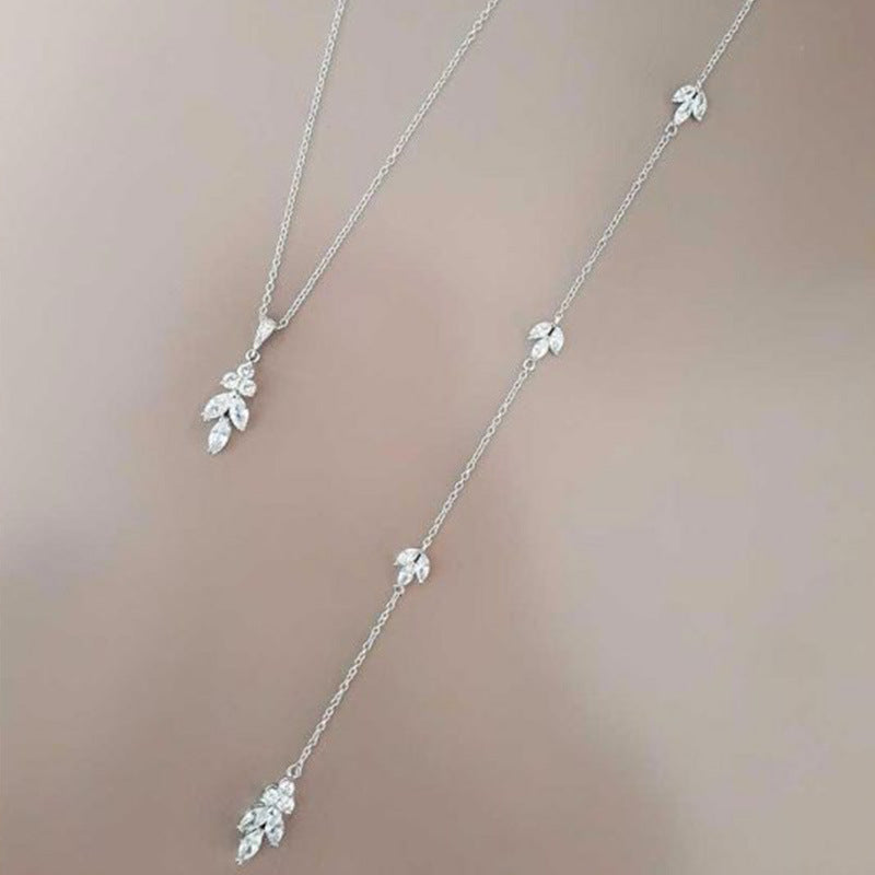 Back Chain Body Chain Bridal Jewelry Simple Silver 0 - Tophatter Daily Deals