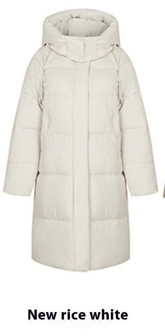 Insulating Women’s Long Puffer Coat - Hooded Quilted Winter White 3D Changing Face Moving Picture Frame - Tophatter Daily Deals