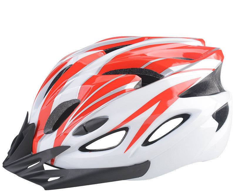 Bicycle Helmet Male Mountain Bike Road Wheel Sliding Balance Bike Breathable Riding Equipment Red and white One Size 0 - Tophatter Daily Deals