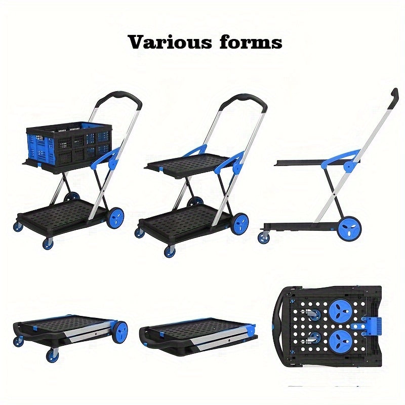 Double-Layer Trolley Cart with Rubber Wheels Kitchen Islands & Carts - Tophatter Daily Deals