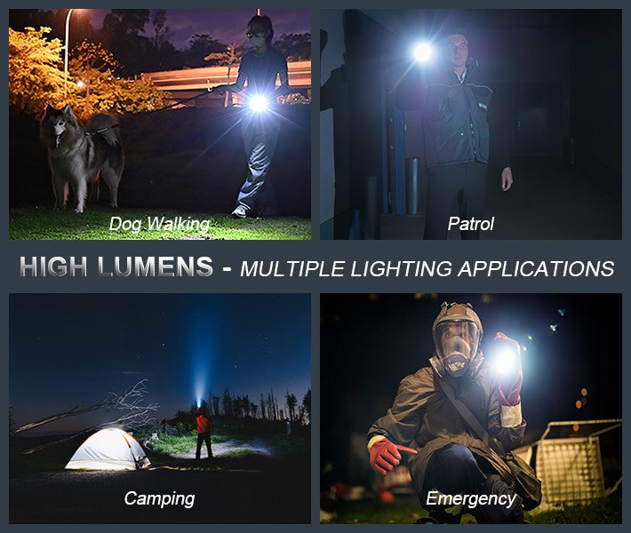 Rechargeable LED Flashlights High Lumens 5 Modes, IPX6 Waterproof Handheld - Tophatter Daily Deals