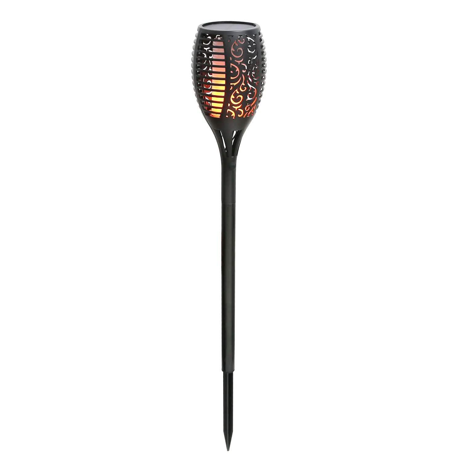 96 LEDs Solar Flame Torch Light Outdoor Lighting - Tophatter Daily Deals