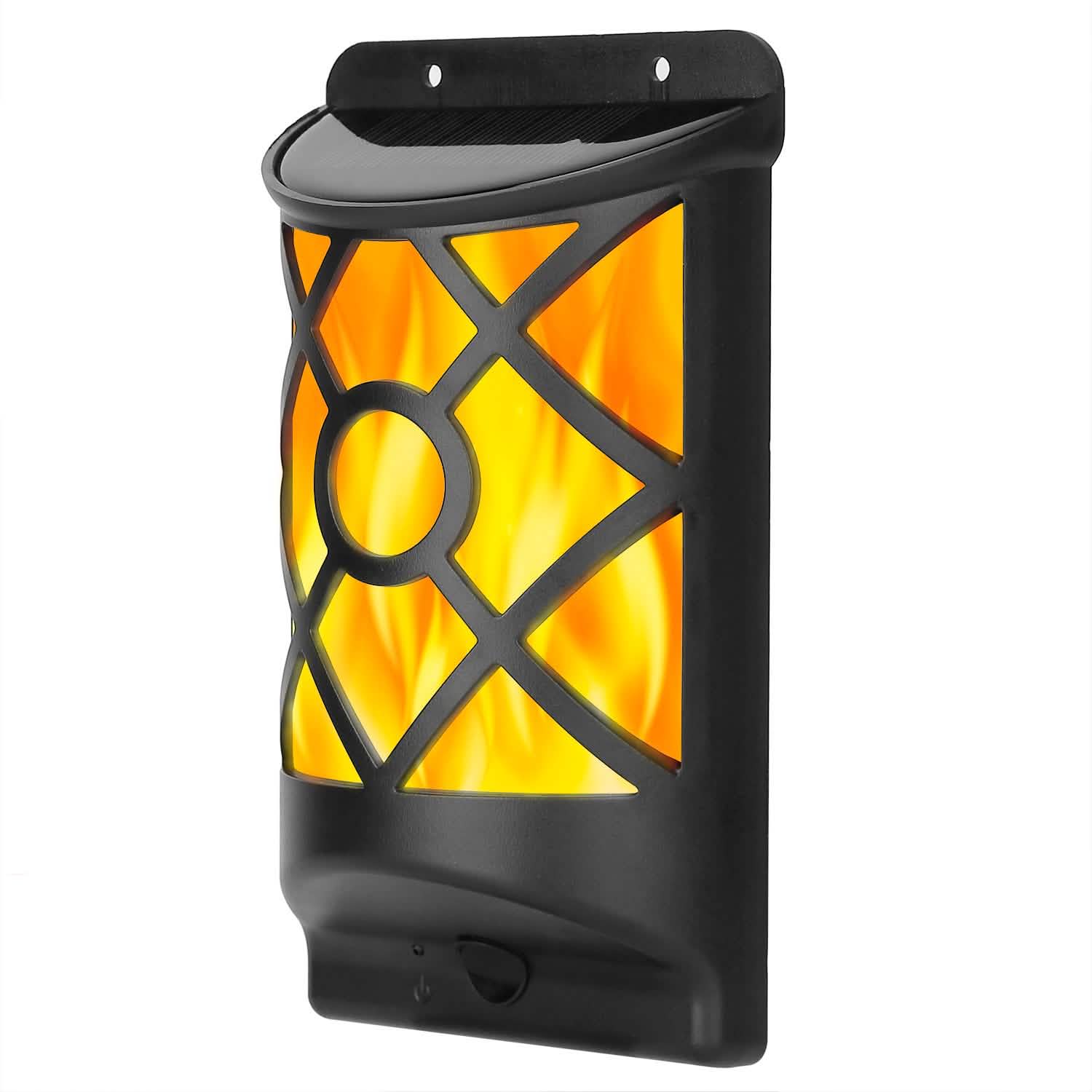 96 LEDs Waterproof Flame Solar Lights Outdoor Outdoor Lighting - Tophatter Daily Deals