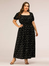 Plus Size Polka Dot Square Neck Dress Casual Dresses - Tophatter Daily Deals