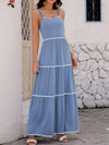 Tiered Square Neck Maxi Cami Dress Casual Dresses - Tophatter Daily Deals