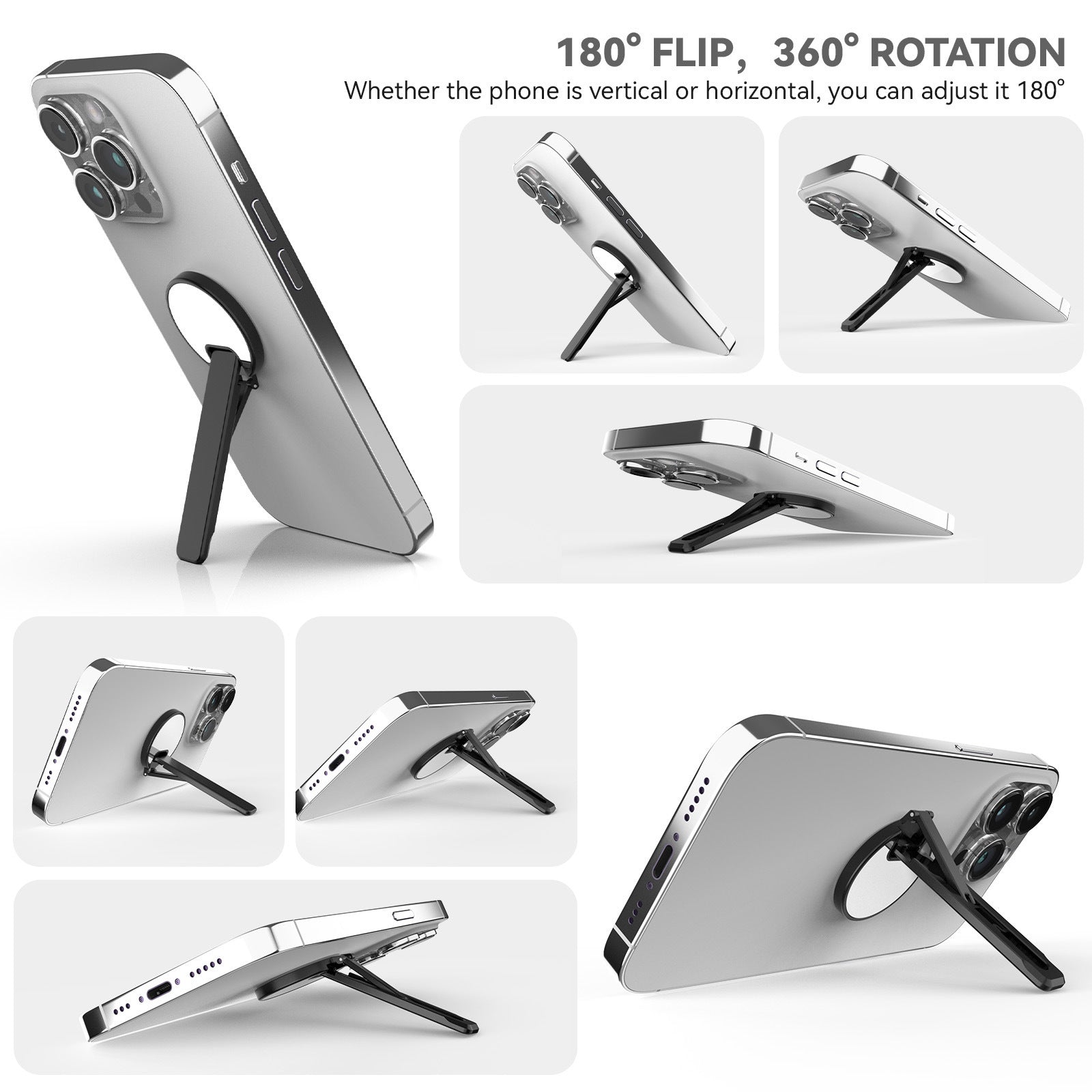 Aluminum Alloy Mobile Phone Bracket Horizontal And Vertical Available Rotating Decompression Back Paste Lollipop Small Mirror 0 - Tophatter Daily Deals