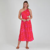 One Shoulder Cut Out Midi Dress Women's Dresses - Tophatter Daily Deals