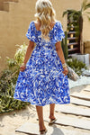 Floral Square Neck Tiered Midi Dress Casual Dresses - Tophatter Daily Deals