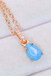 Teardrop Turquoise 4-Prong Pendant Necklace Necklaces - Tophatter Daily Deals