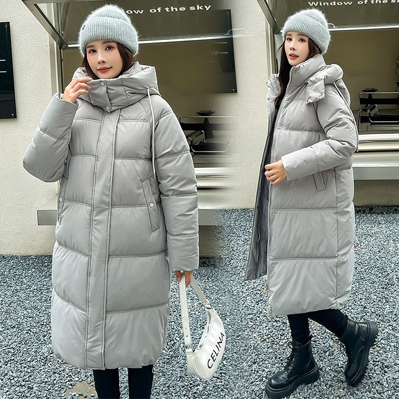 Insulating Women’s Long Puffer Coat - Hooded Quilted Winter 3D Changing Face Moving Picture Frame - Tophatter Daily Deals