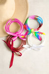 Pink Glitter Bowknot Layered Jelly Bracelet Bracelets - Tophatter Daily Deals