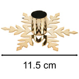 Gold Metal Christmas Candlestick | Festive Snowflake Candle Holder - 11cm Candlestick - Tophatter Daily Deals