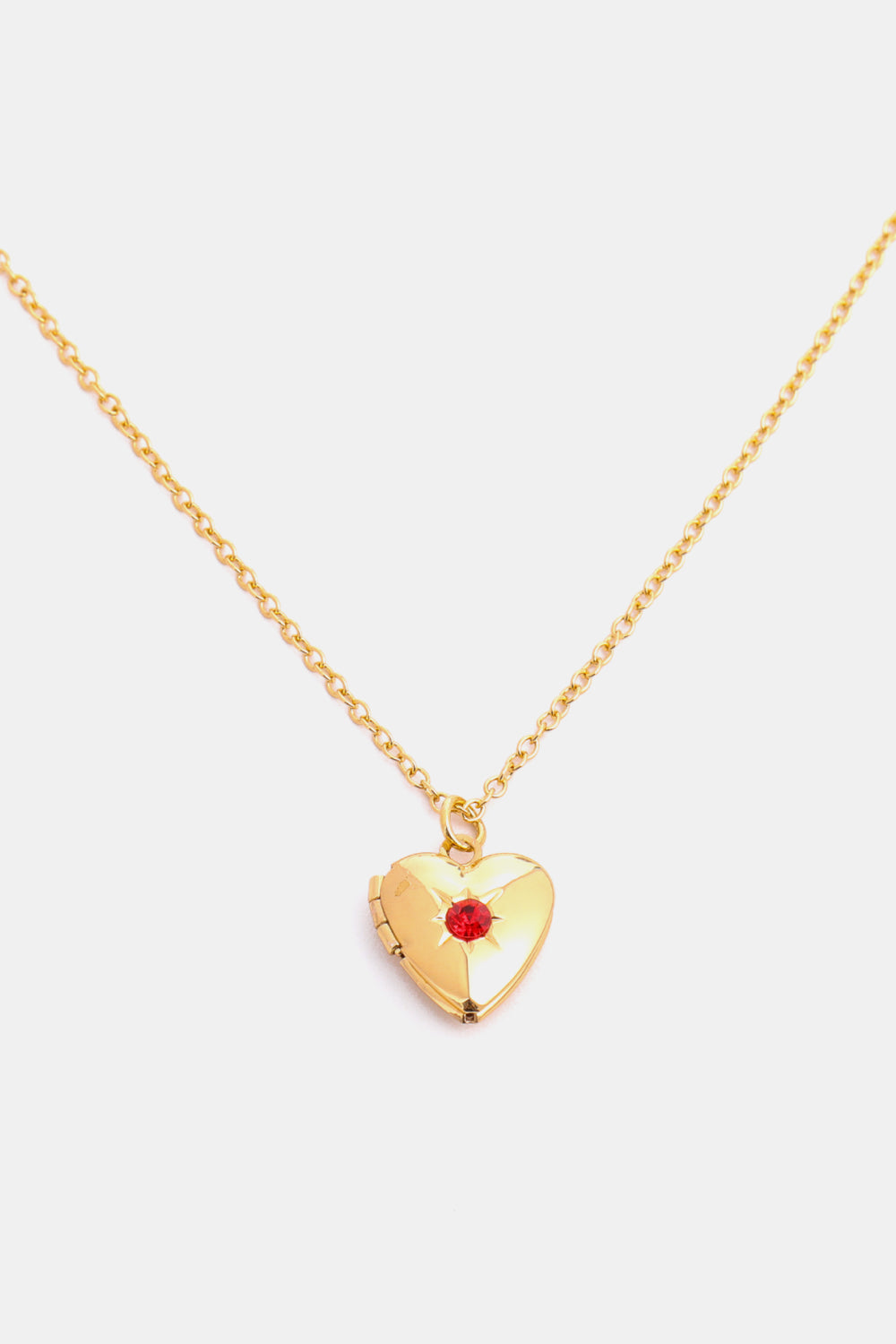 Zircon Heart Shape 14K Gold-Plated Pendant Necklace January One Size Necklaces - Tophatter Daily Deals