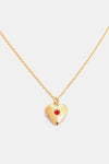 Zircon Heart Shape 14K Gold-Plated Pendant Necklace January One Size Necklaces - Tophatter Daily Deals