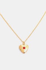 Zircon Heart Shape 14K Gold-Plated Pendant Necklace January One Size Necklaces - Tophatter Daily Deals