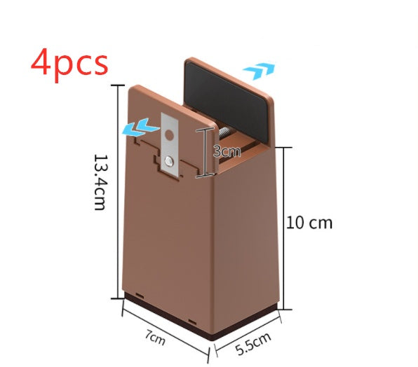 Adjustable Furniture Height Pad Height 10cm Brown 4pcs 4PCS 0 - Tophatter Daily Deals
