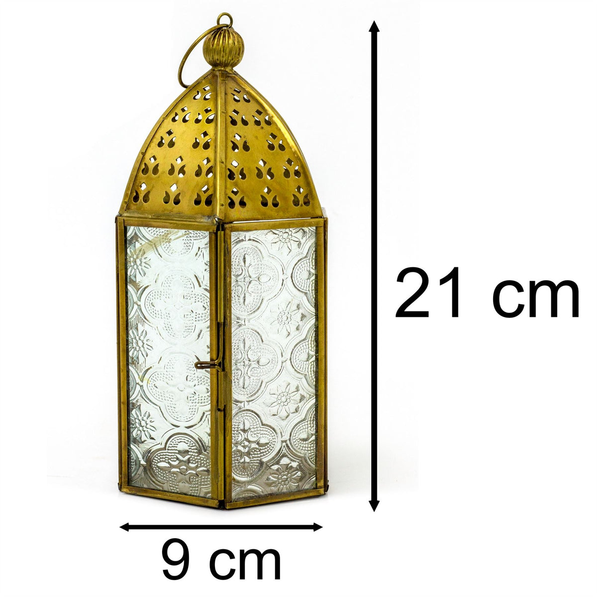 Gold Metal Kasbah Candle Lantern | Moroccan Style Lantern Tealight Holder - 21cm Lantern - Tophatter Daily Deals