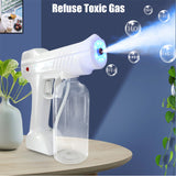 Blue Light Atomizing Spray Gun Handheld Wireless Atomizing Fogger Disinfection Sprayer Nano Sprayer Household Supplies 0 - Tophatter Daily Deals