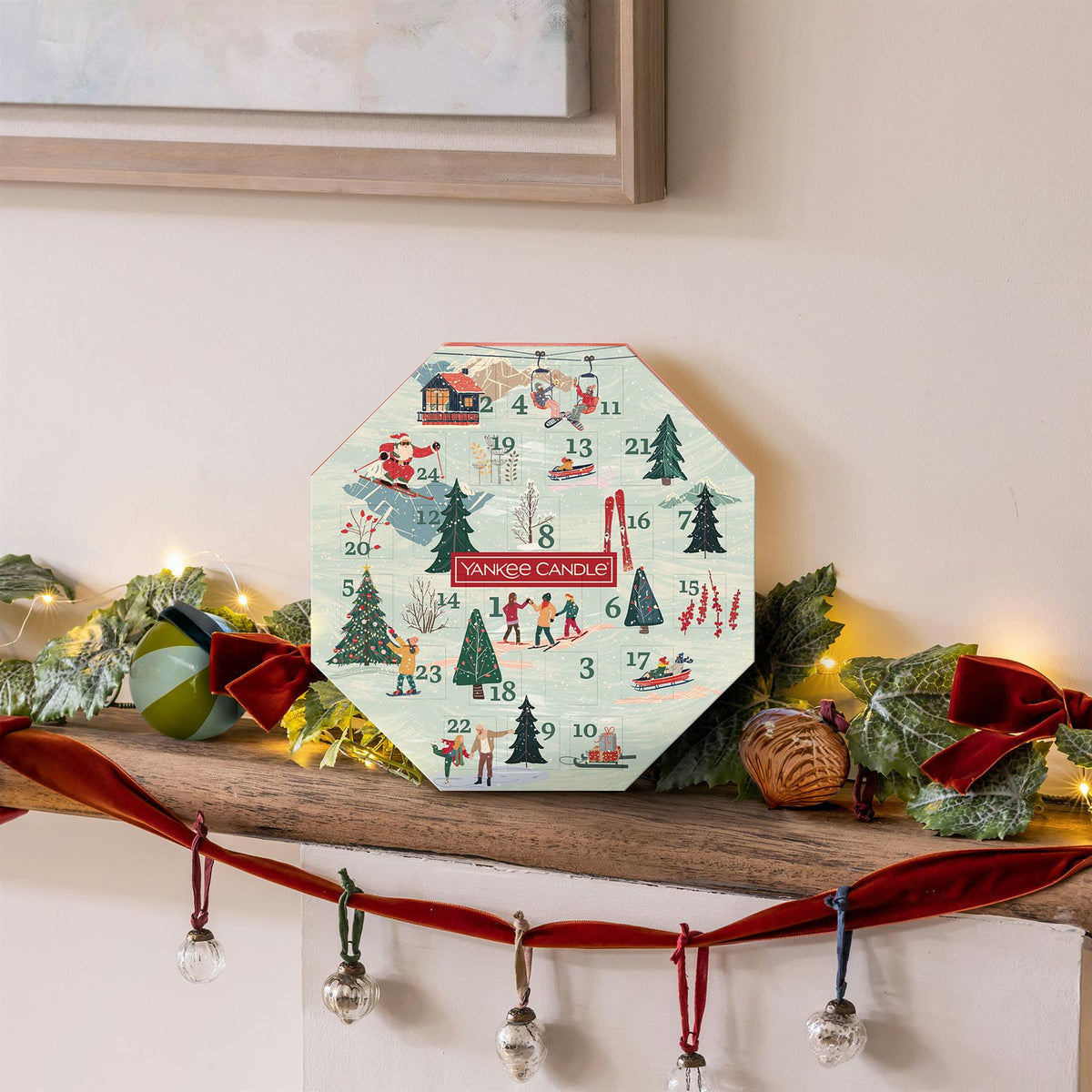 Yankee Candle Christmas Advent Calendar 24 Scented Tea Lights with Glass Holder Advent Calendar - Tophatter Daily Deals