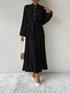 Tie Waist Long Sleeve Dress Casual Dresses - Tophatter Daily Deals