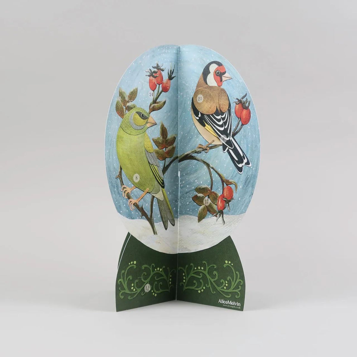 3D Snow Globe Christmas Advent Calendar | Advent Calendar with British Birds Advent Calendar - Tophatter Daily Deals