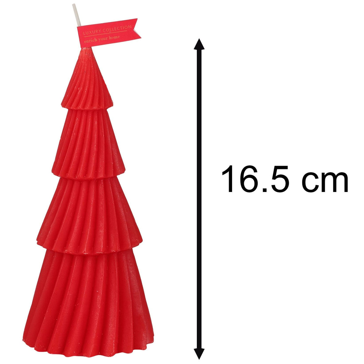 Red Christmas Tree Shaped Candle | Unscented Novelty Xmas Tree Candle - 17cm Candle - Tophatter Daily Deals